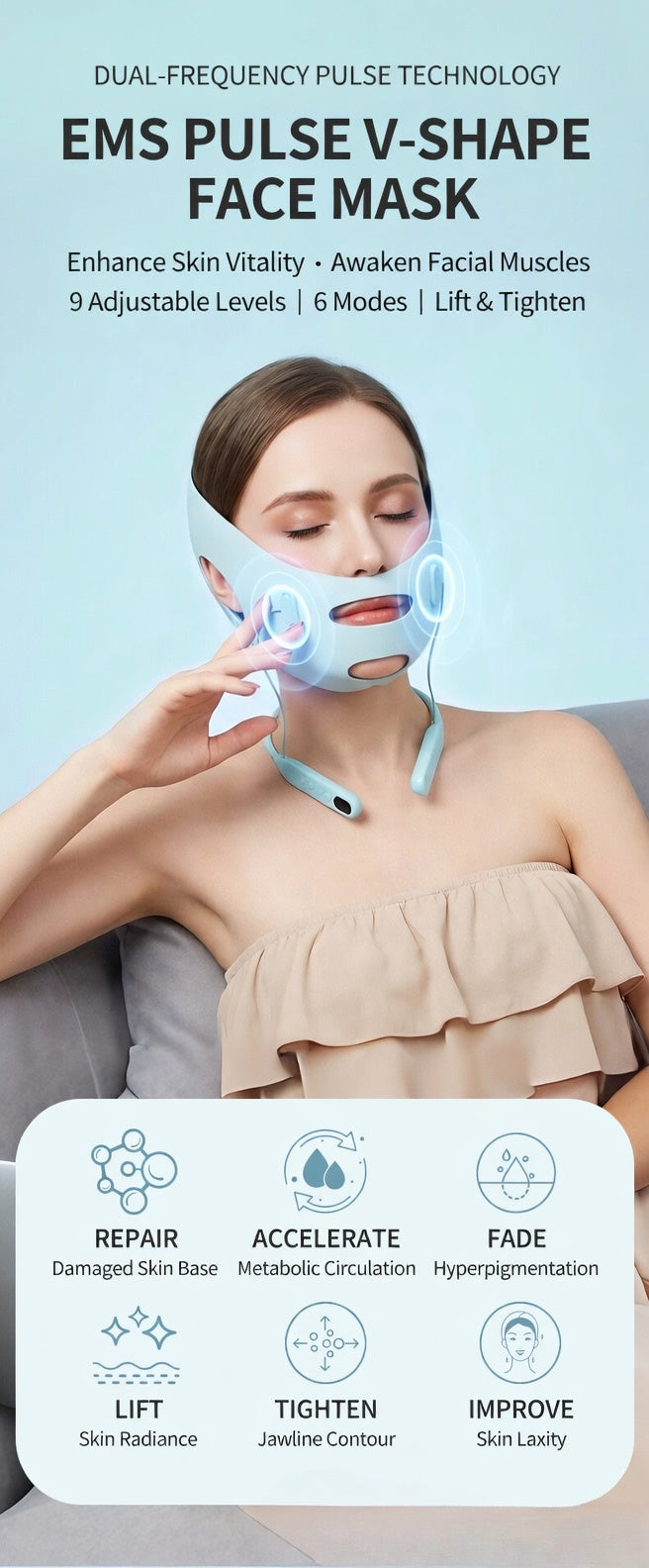 Easy Small V-Face EMS Pulse Facial Sculpting Mask