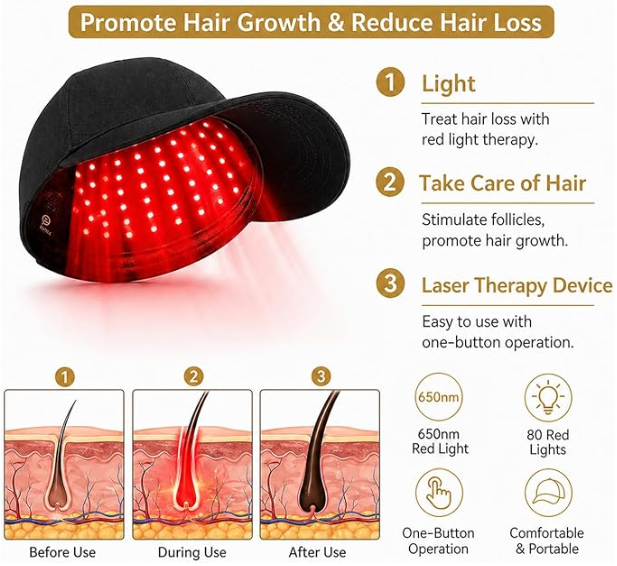 Red & Blue Light Therapy Hair Growth Cap