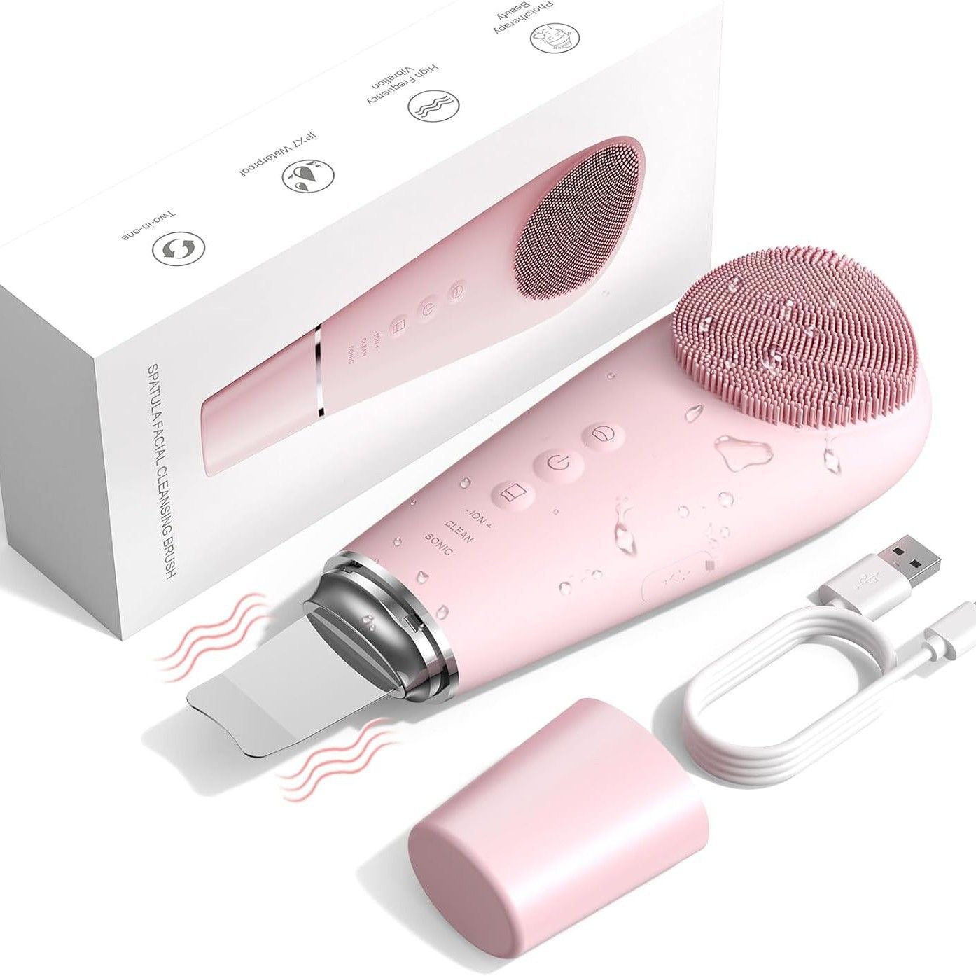 2-in-1 Fine Bristle Head  Zoned Silicone Brush Head blackhead rejuvenation exfoliating pore  extractor