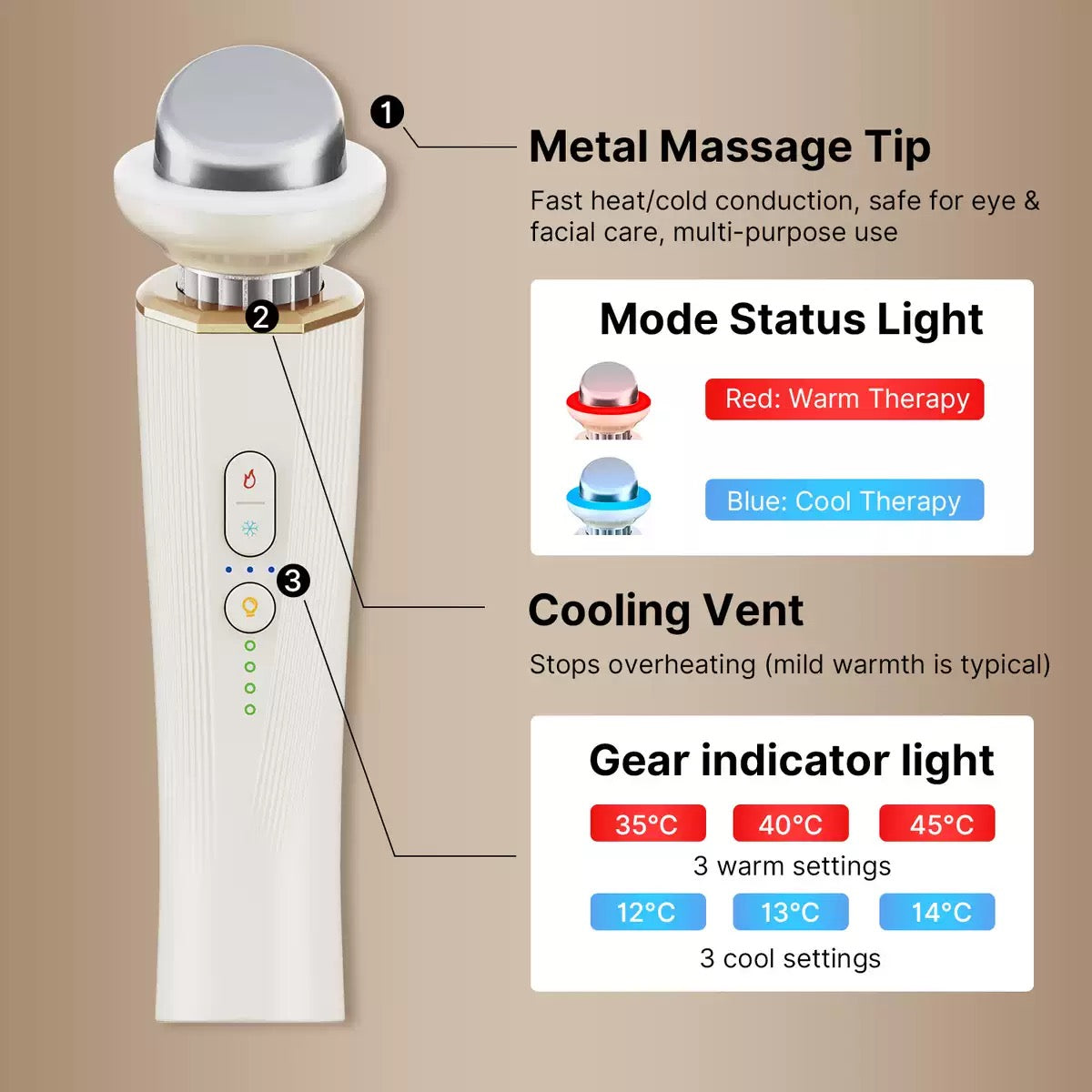 LED Phototherapy Hot & Cold Facial Massager