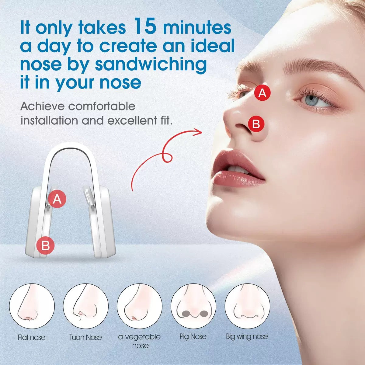 ems micro-current pulse nose clip nose bridge device nose massage instrument