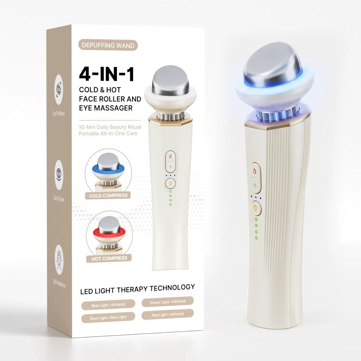 LED Phototherapy Hot & Cold Facial Massager