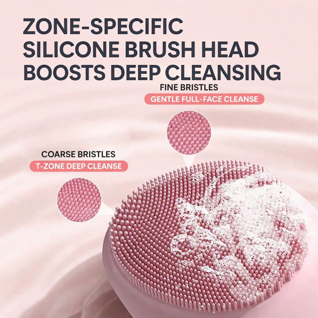 2-in-1 Fine Bristle Head  Zoned Silicone Brush Head blackhead rejuvenation exfoliating pore  extractor